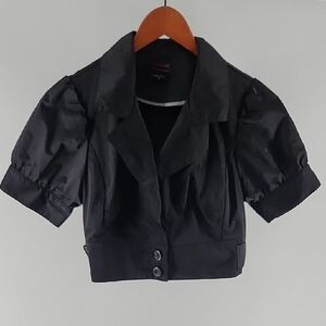 WAYNE By Wayne Cooper Black Parachute Crop Black Vintage Blazer 12